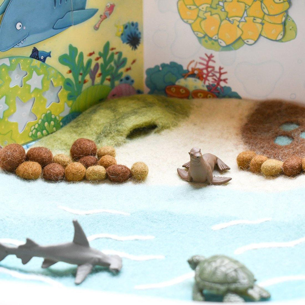 Sea, Beach and Rockpool Play Mat Playscape - Big Head
