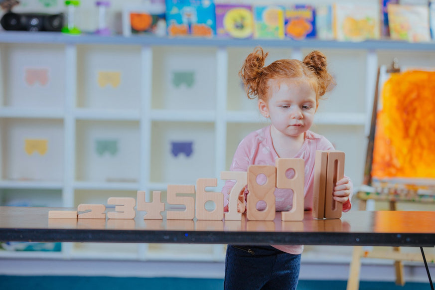 SumBlox Solid Wood Educational Number Blocks - Basic Set of 47