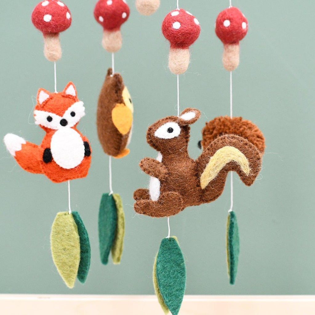 Nursery Cot Mobile - Woodland Animals - Big Head