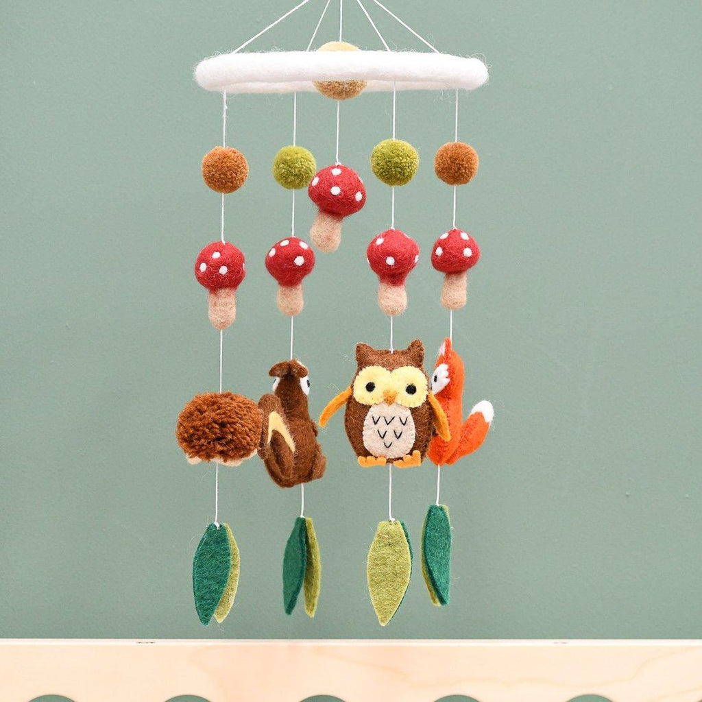 Nursery Cot Mobile - Woodland Animals - Big Head